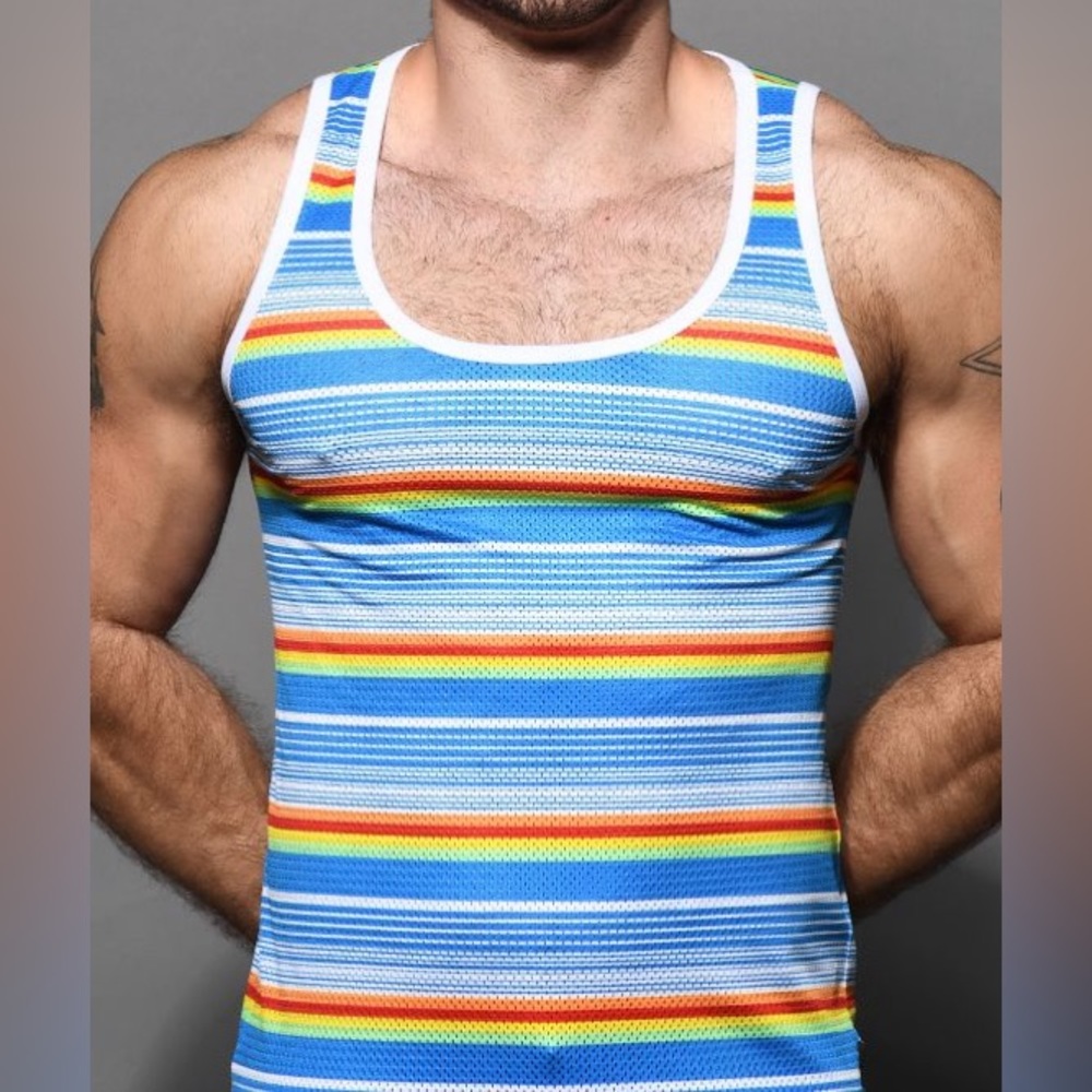 Stripe Mesh Tank - Picture 3 of 7